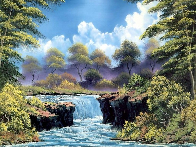 Vodopád (plátno 30x40cm)